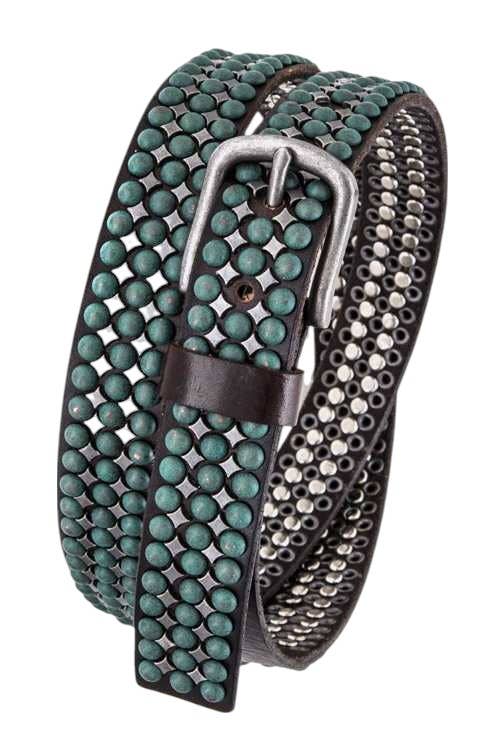 Distress Studed Leather Belt