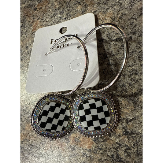 Bling Checker Hoops
