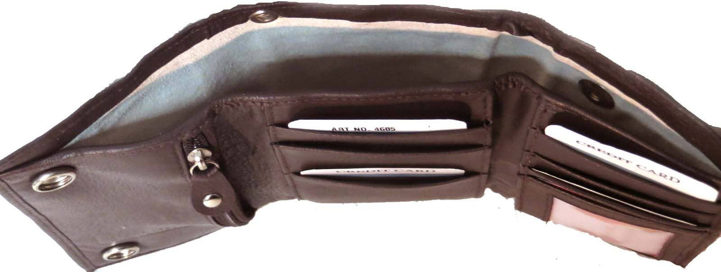 Genuine Leather Cowhide RFID Biker's Wallet #4685RP