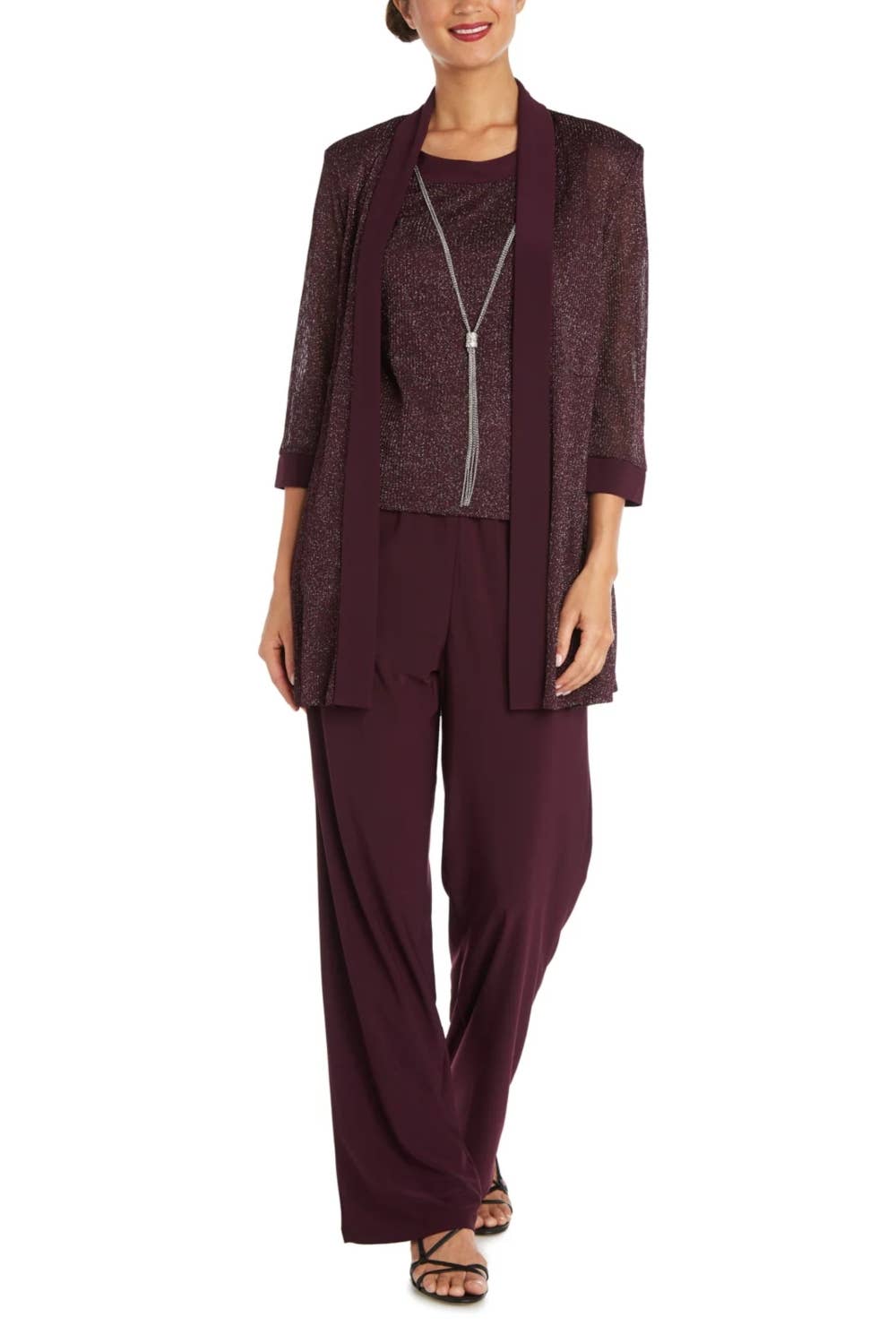 RM Richards Metallic Contrast Jacket & Pants Set
