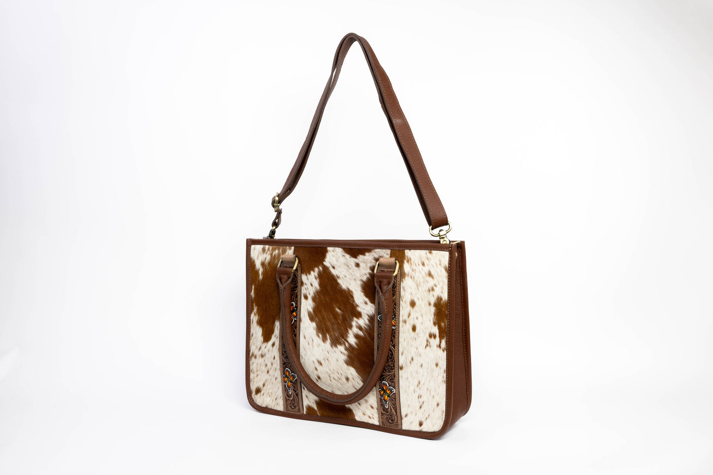 Brown Leather Hair-On-Hide Tote Bag ABHB 18-25215
