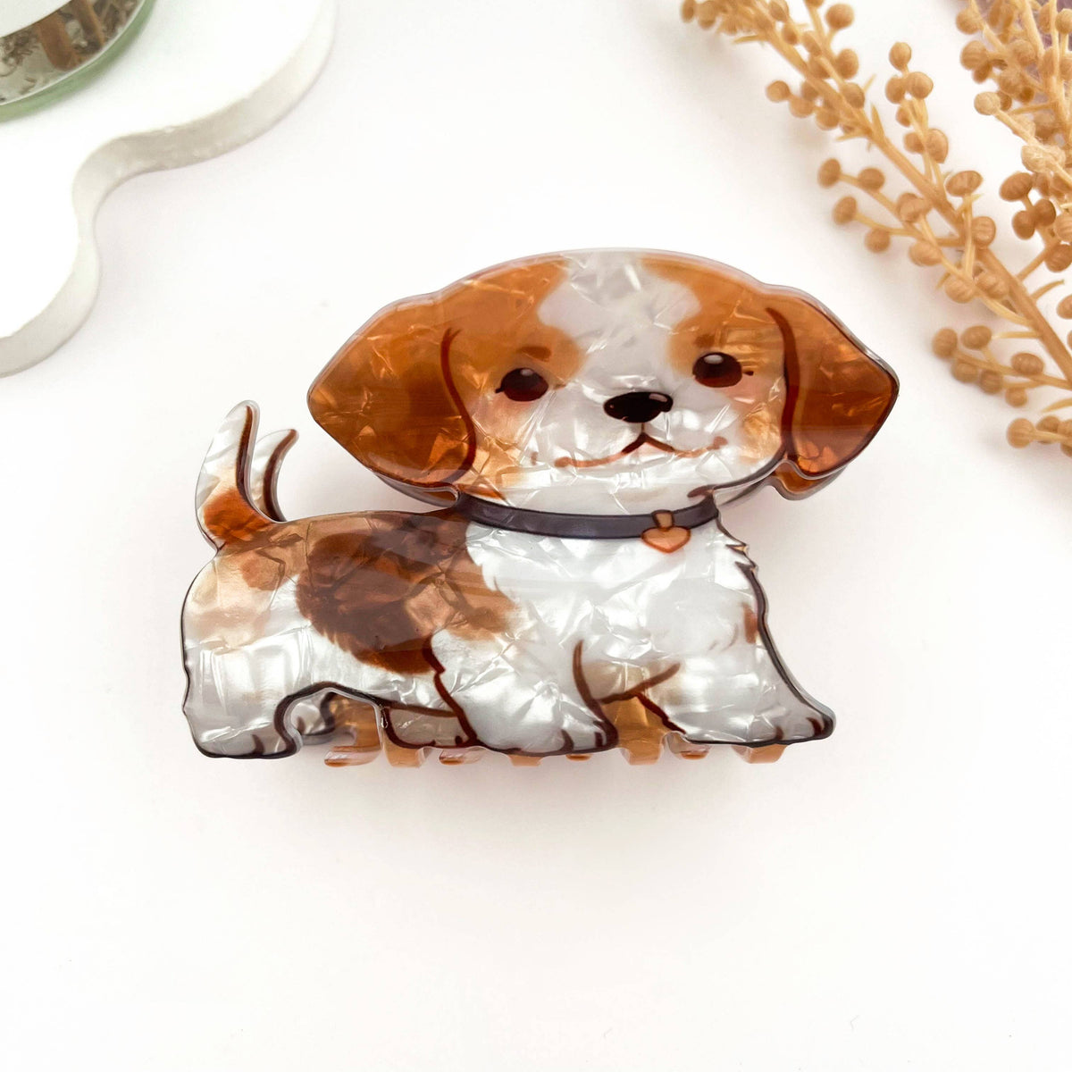 Cartoon Dog Printed Hair Claw, Puppy Lover Hair Clip