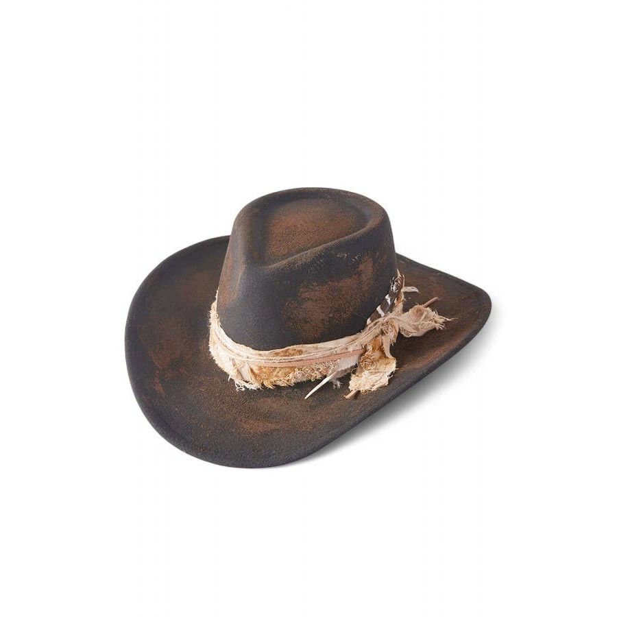 Distress Vintage Shapable Fedora Cowboy Hat MH0238