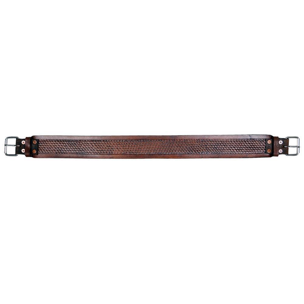 HILASON - Horse Saddle Cinch Girth Handtooled Leather Antique