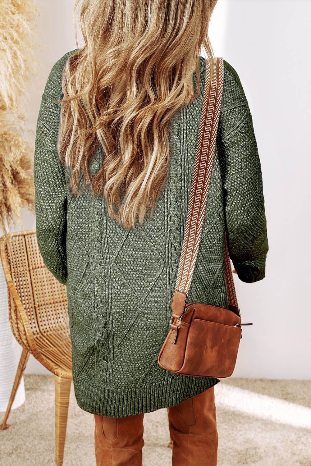 Grace Cable Knit Loose Fit Knit Sweater Dress