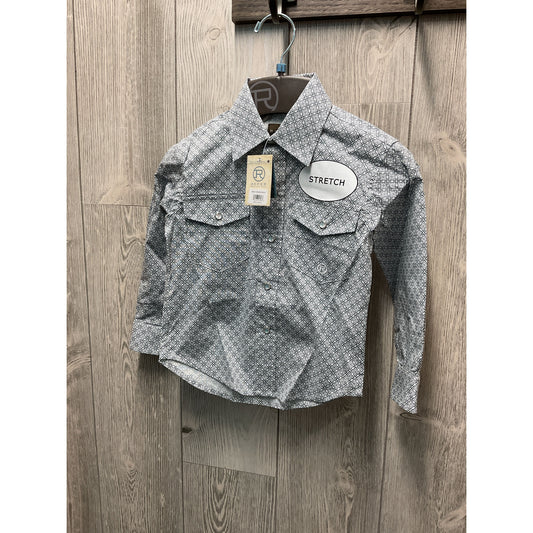 Roper Boy's Western Shirt - Long Sleeve, Snap, Grey 03-30-225-2104