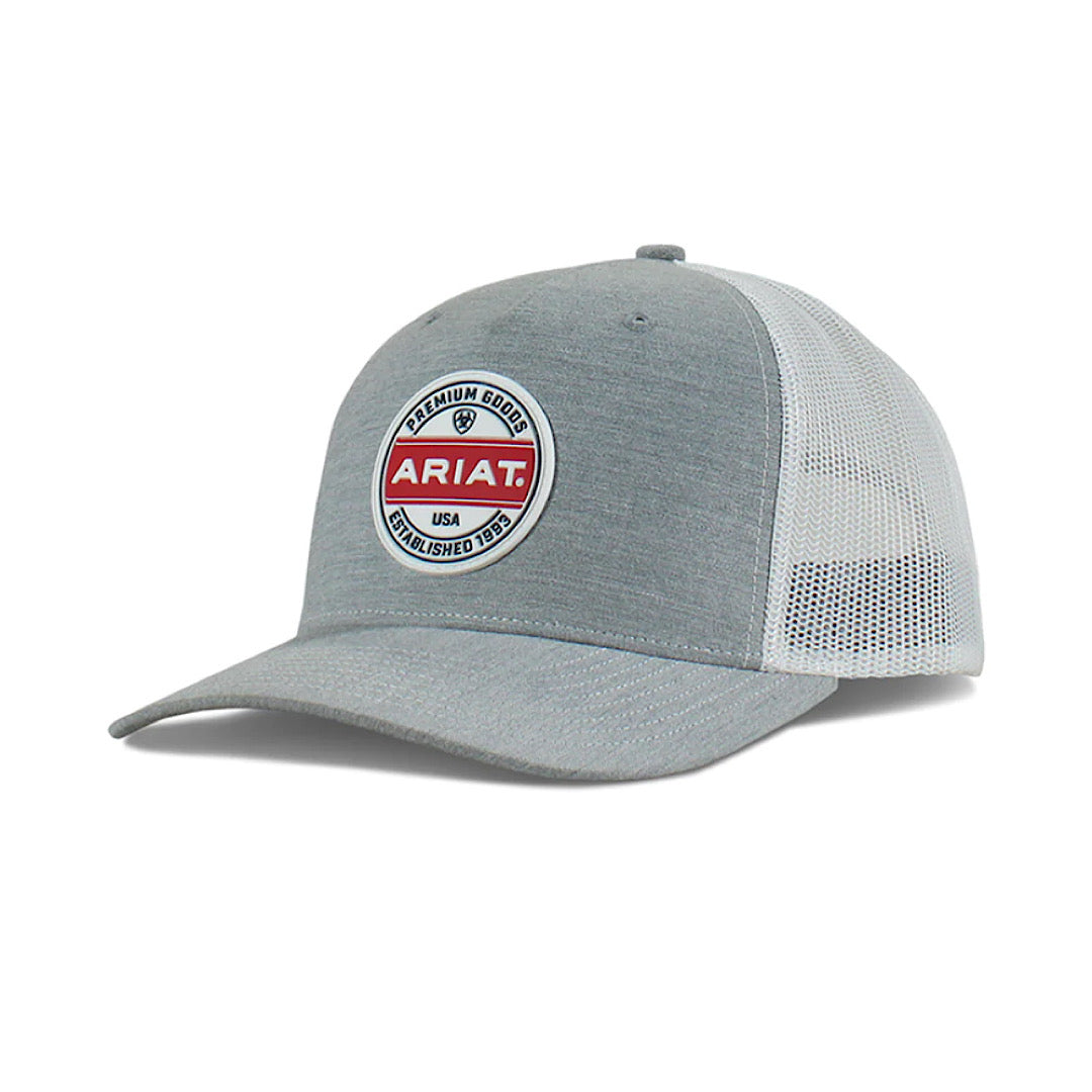 Ariat - Grey With Ariat Rubber Logo Patch Snap Back Men’s Ball Cap A300012506