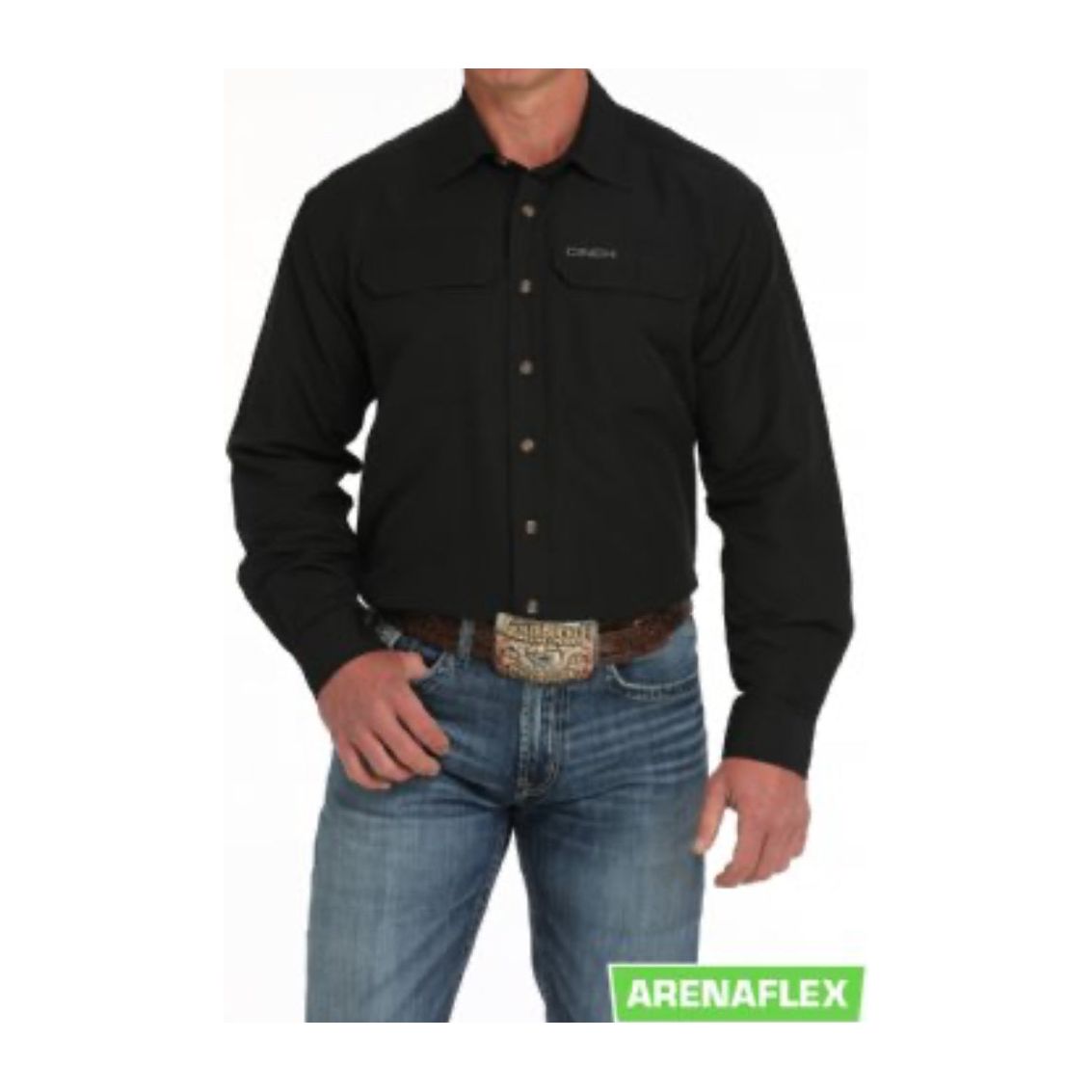 Cinch Men's ArenaFlex Long Sleeve, Black MTW1722002 BLK