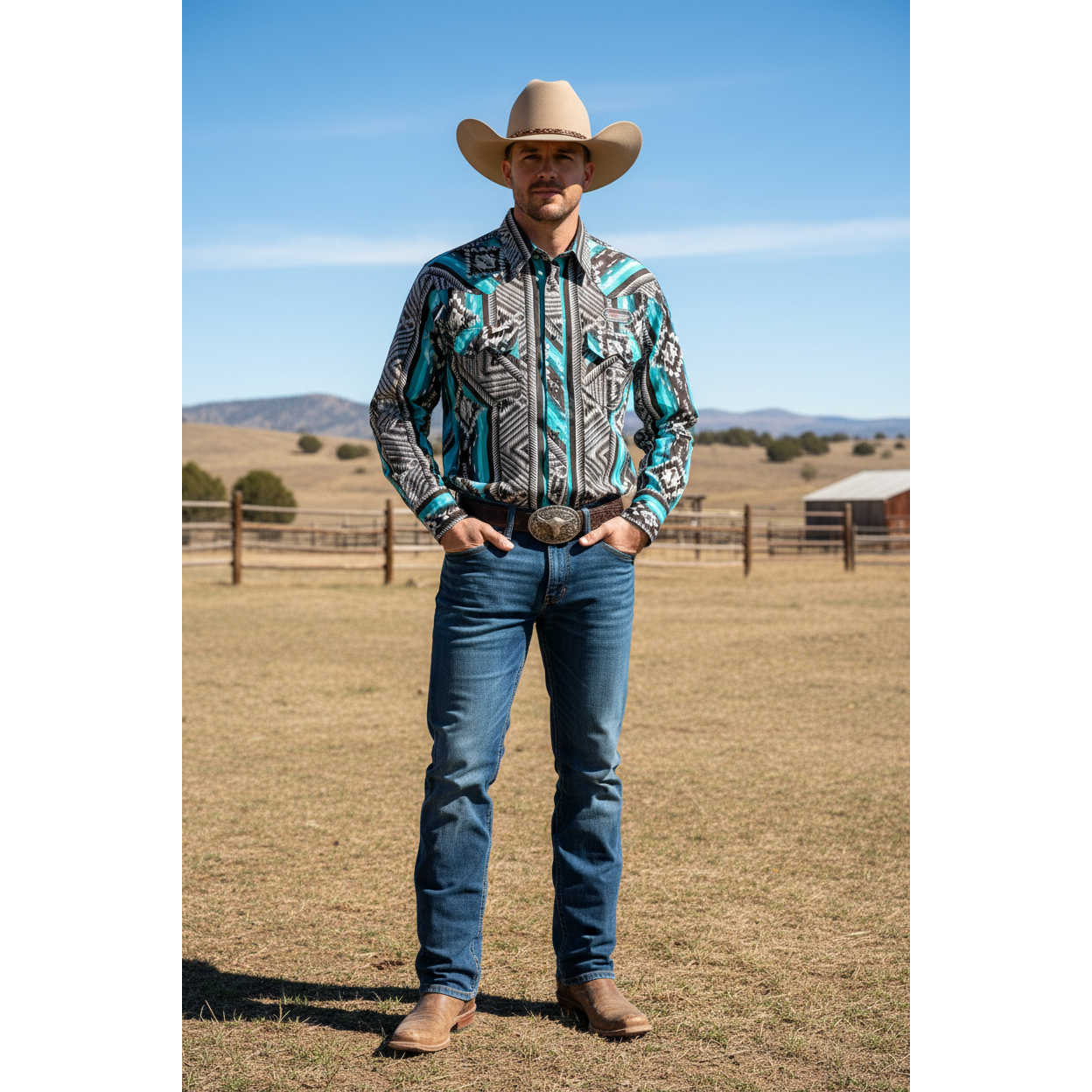 Rock & Roll Men’s, Snap, Long Sleve Shirt, Modern Fit, BMN2S08650