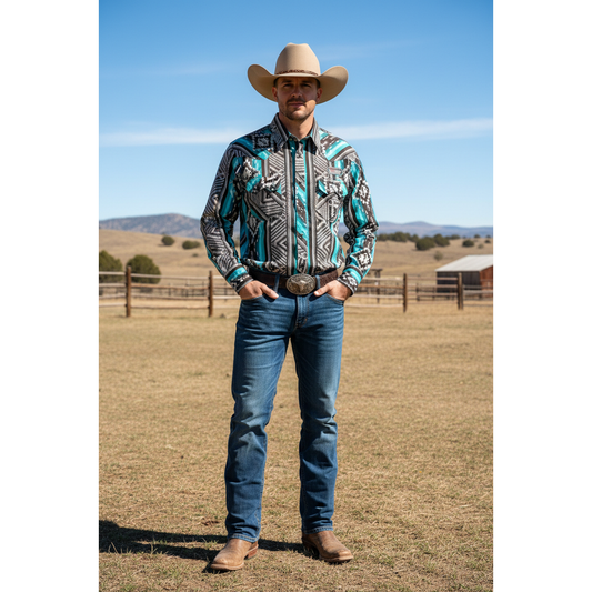 Rock & Roll Men’s, Snap, Long Sleve Shirt, Modern Fit, BMN2S08650