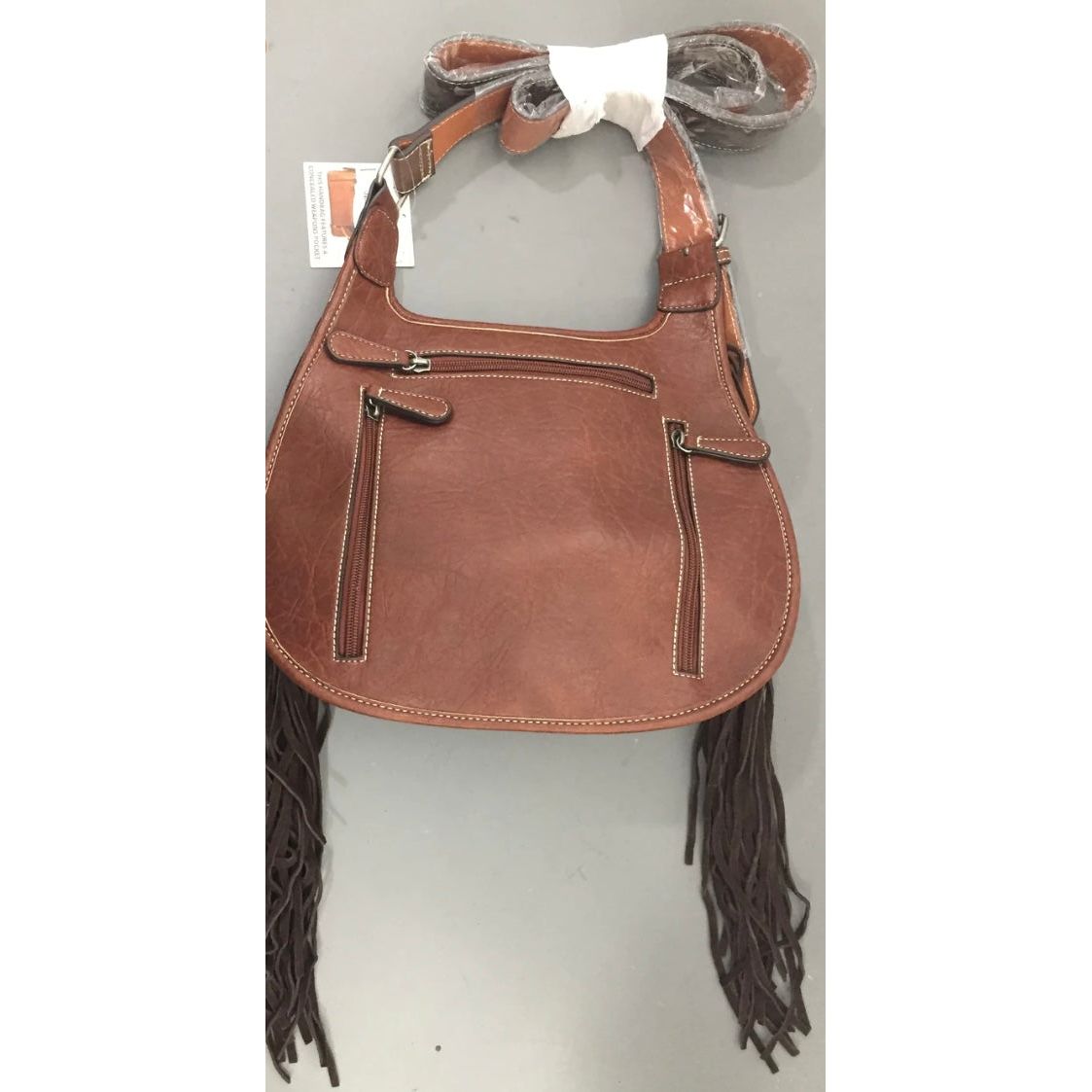 Nocona Brown Cross Body Bag With Turquoise Accents