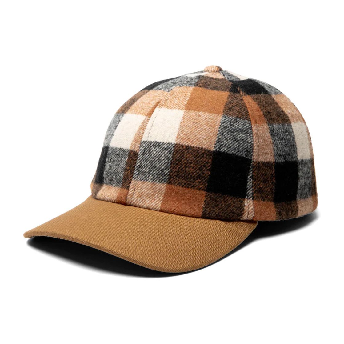 Plaid Ballcap with Solid Wax Cotton Visor