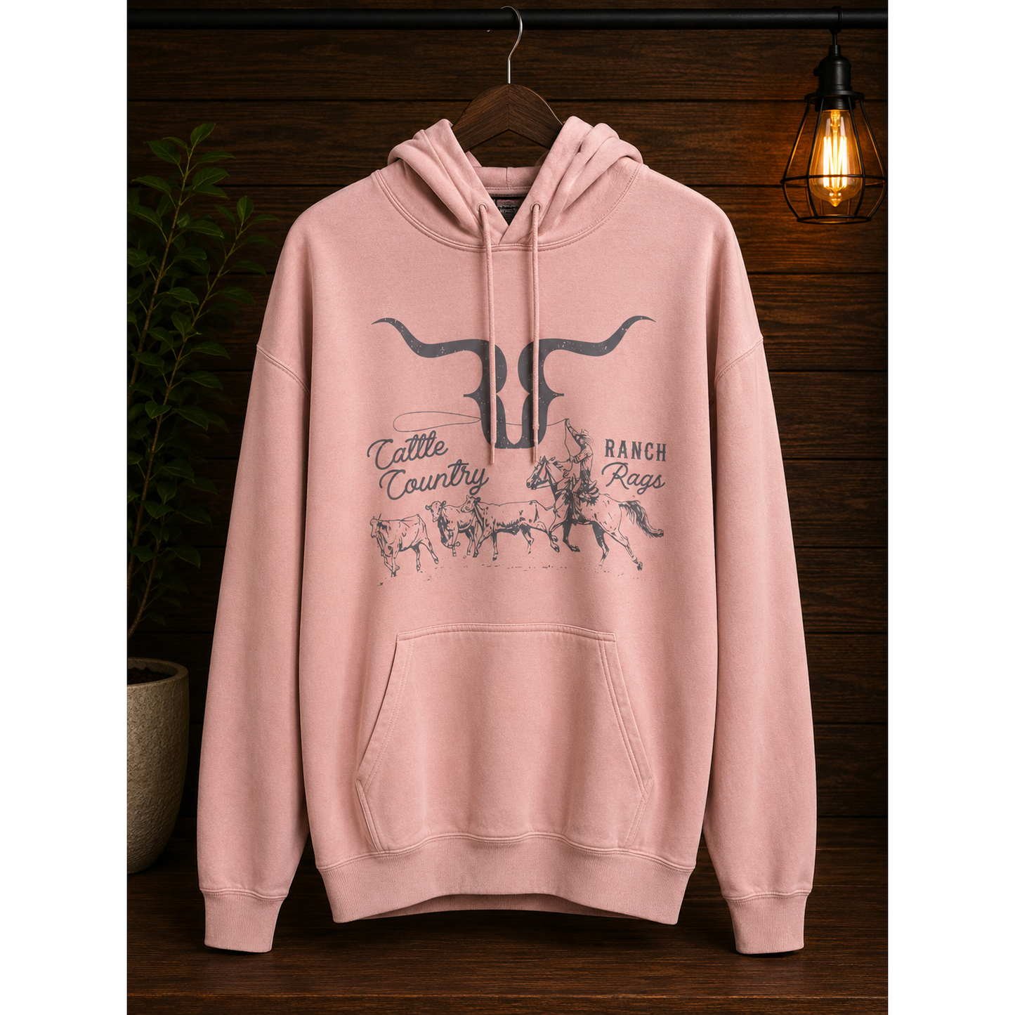 RanchRag's Longhorn Cattle Country Hoodie