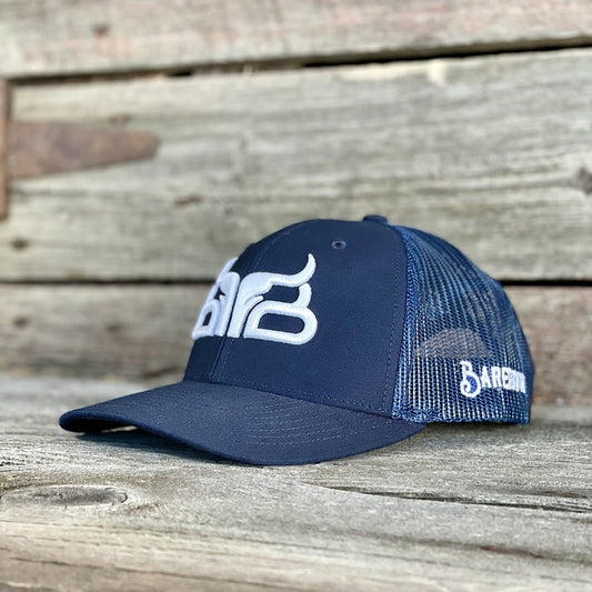 Baredown -  Navy White Logo Youth Ball Cap