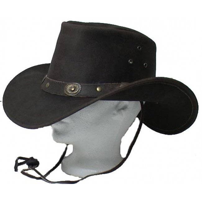 Genuine Leather Western Cowboy Hat Brown #2695