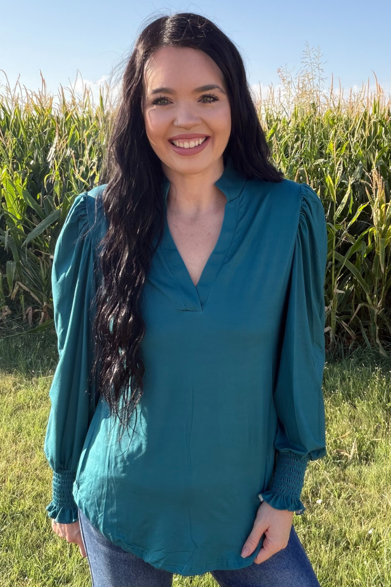 Sterling Silver Canyon Call Top - Teal