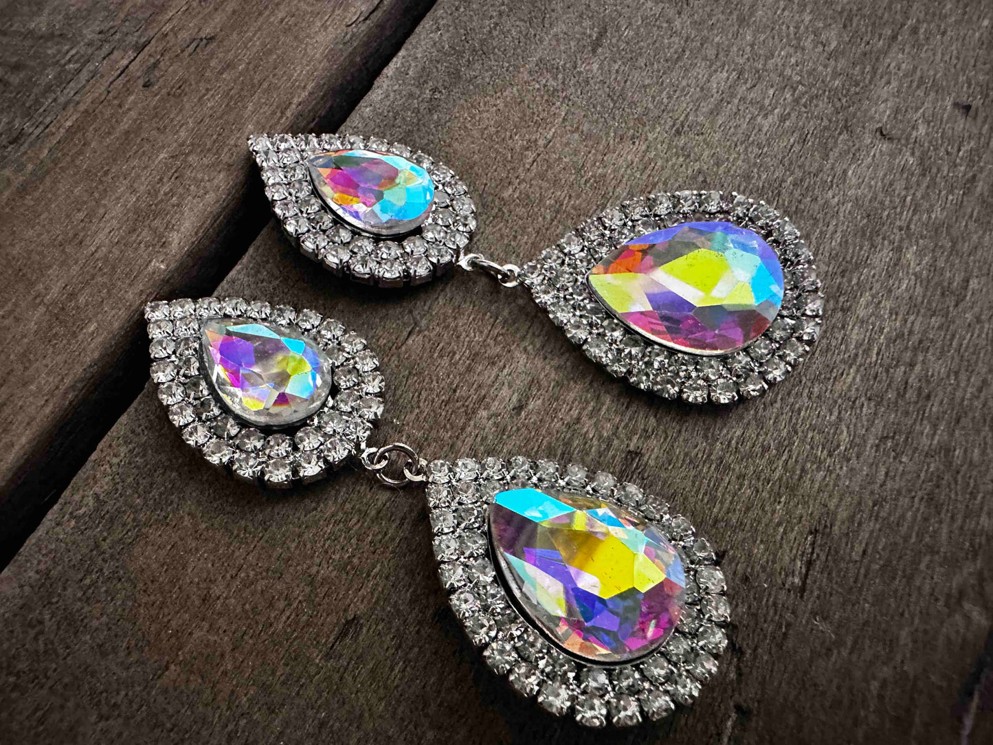 Teardrop Iridescent Dangle Earrings