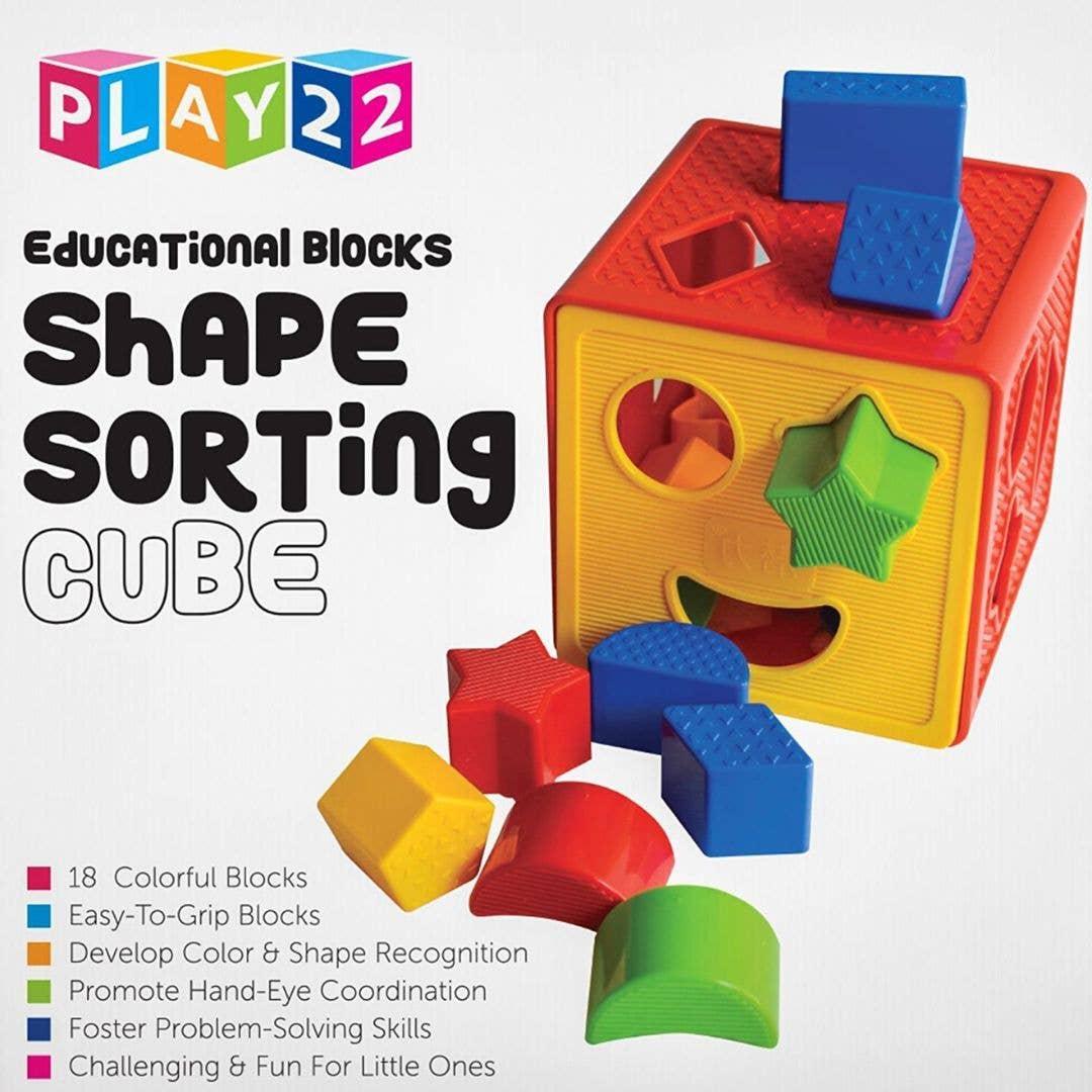 Play22 - Baby Shape Sorter Toy Blocks - Childrens Blocks 18 Shapes
