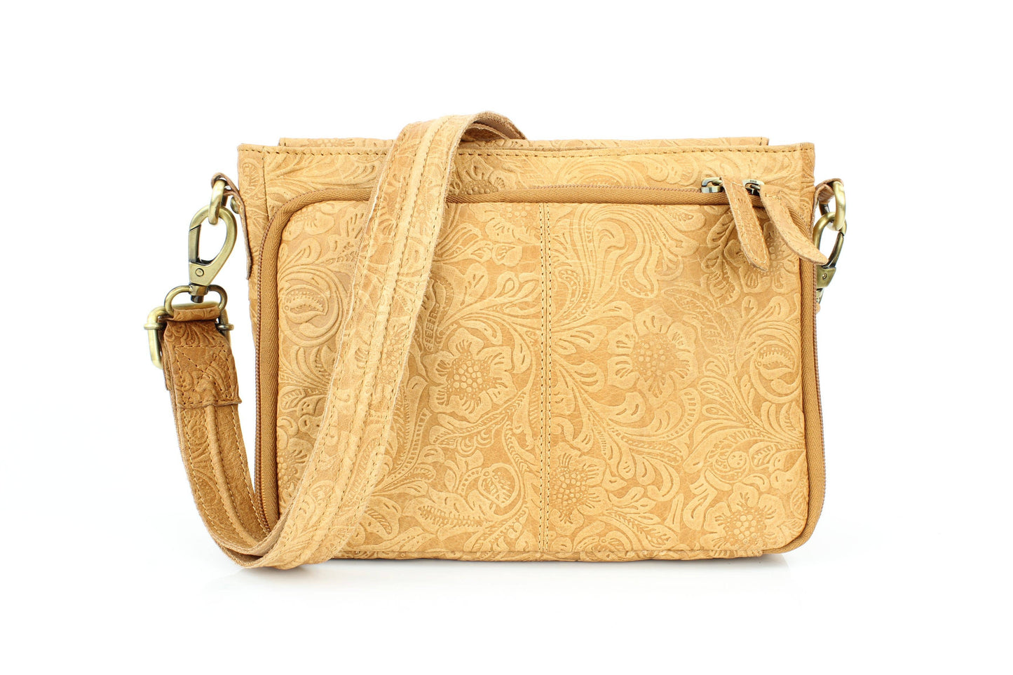 Flap Over Leather Shoulder Bag Hidden Storage 1833