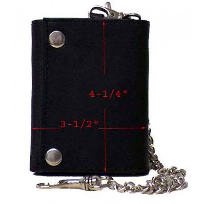 Genuine Leather Men's Tri-fold Biker/Truckers' Wallet #4675
