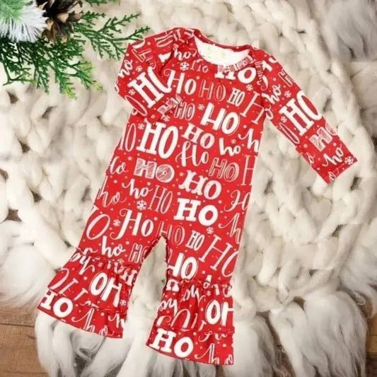 Rufflеѕ & Bоwtіеѕ - Affordable Boys & Girls Clothing - Ruffled Romper Jumpsuits - Red Ho Ho