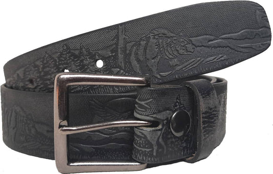GENUINE LEATHER 40MM FOREST EMBOSSED BELT #1040