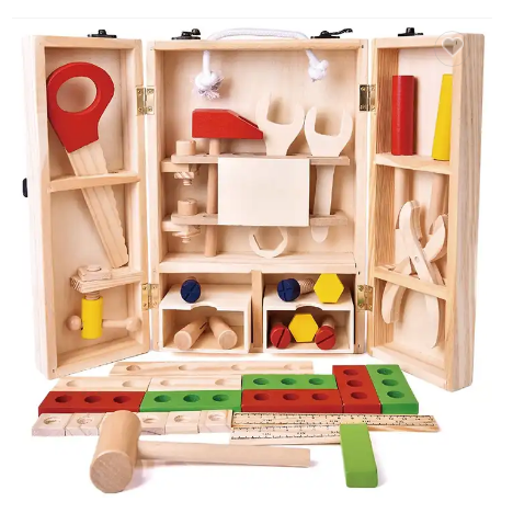 AC7381   Wooden Toolbox - Open Case