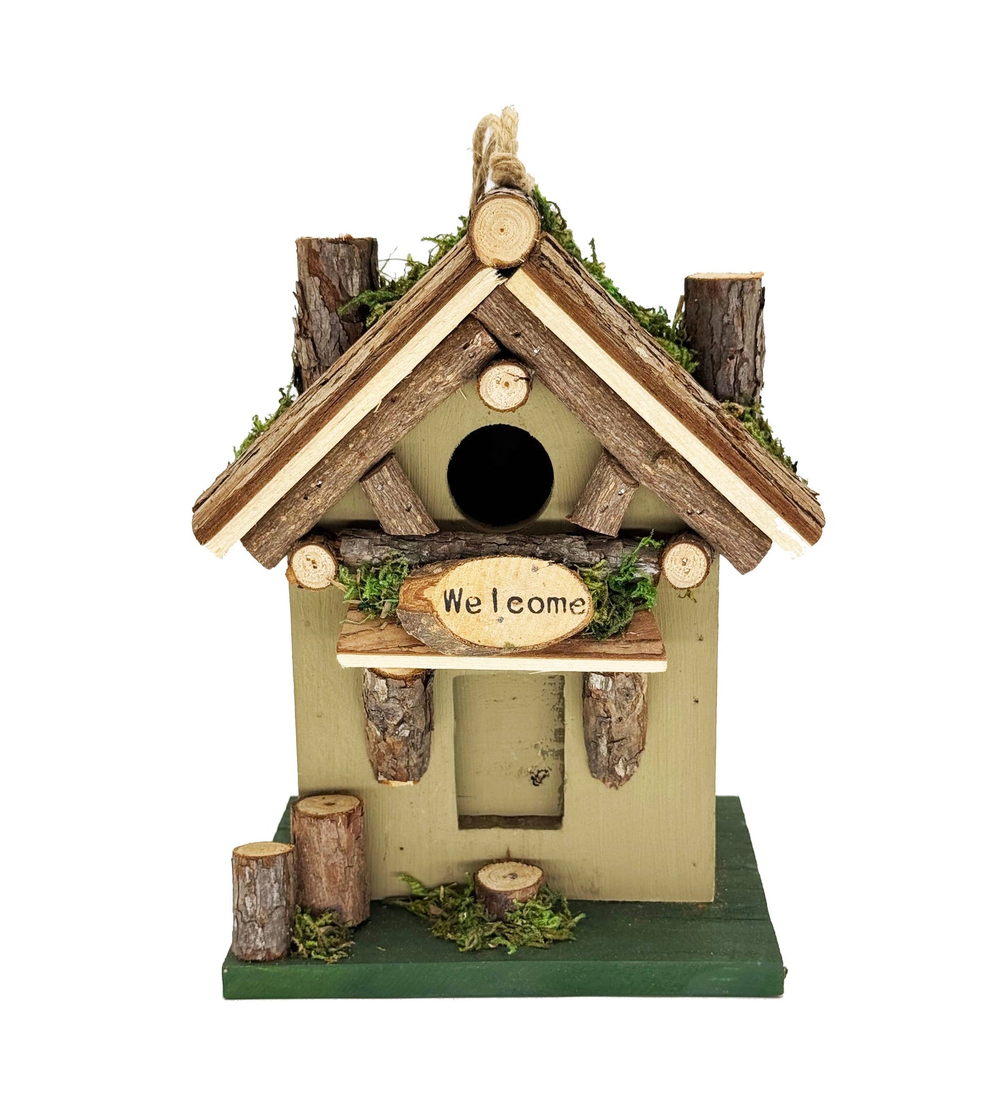 Tree Trunk Cottage Birdhouse