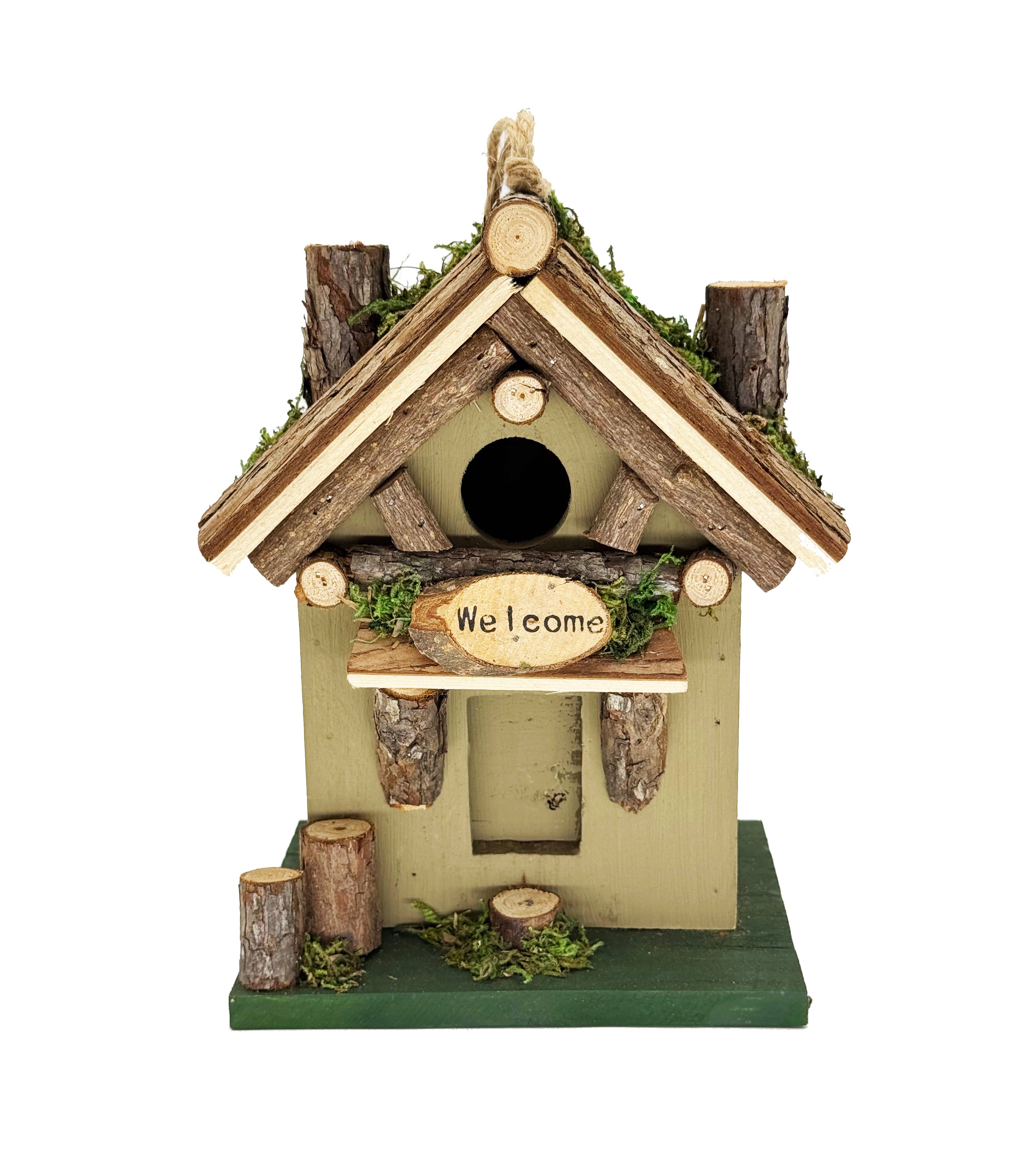 Tree Trunk Cottage Birdhouse
