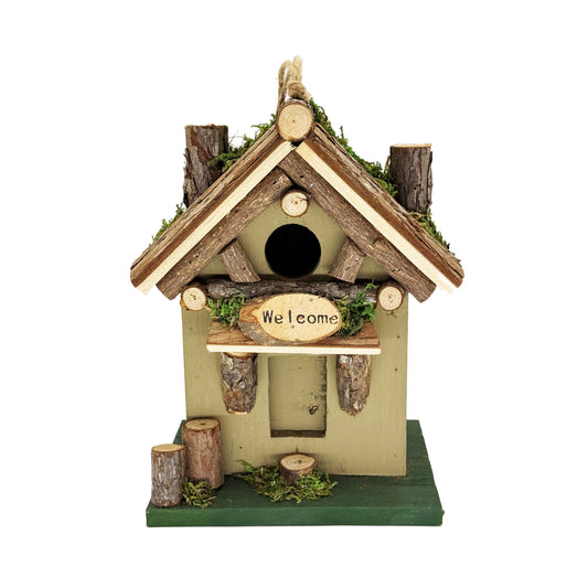 Tree Trunk Cottage Birdhouse