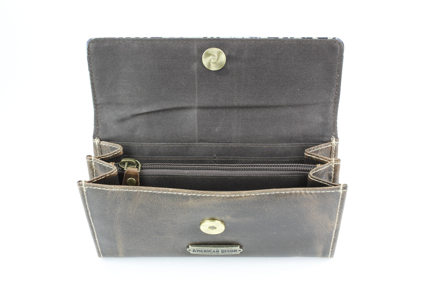 Women’s Brown Leather Leaf Clutch Wallet ABLW 18-2515