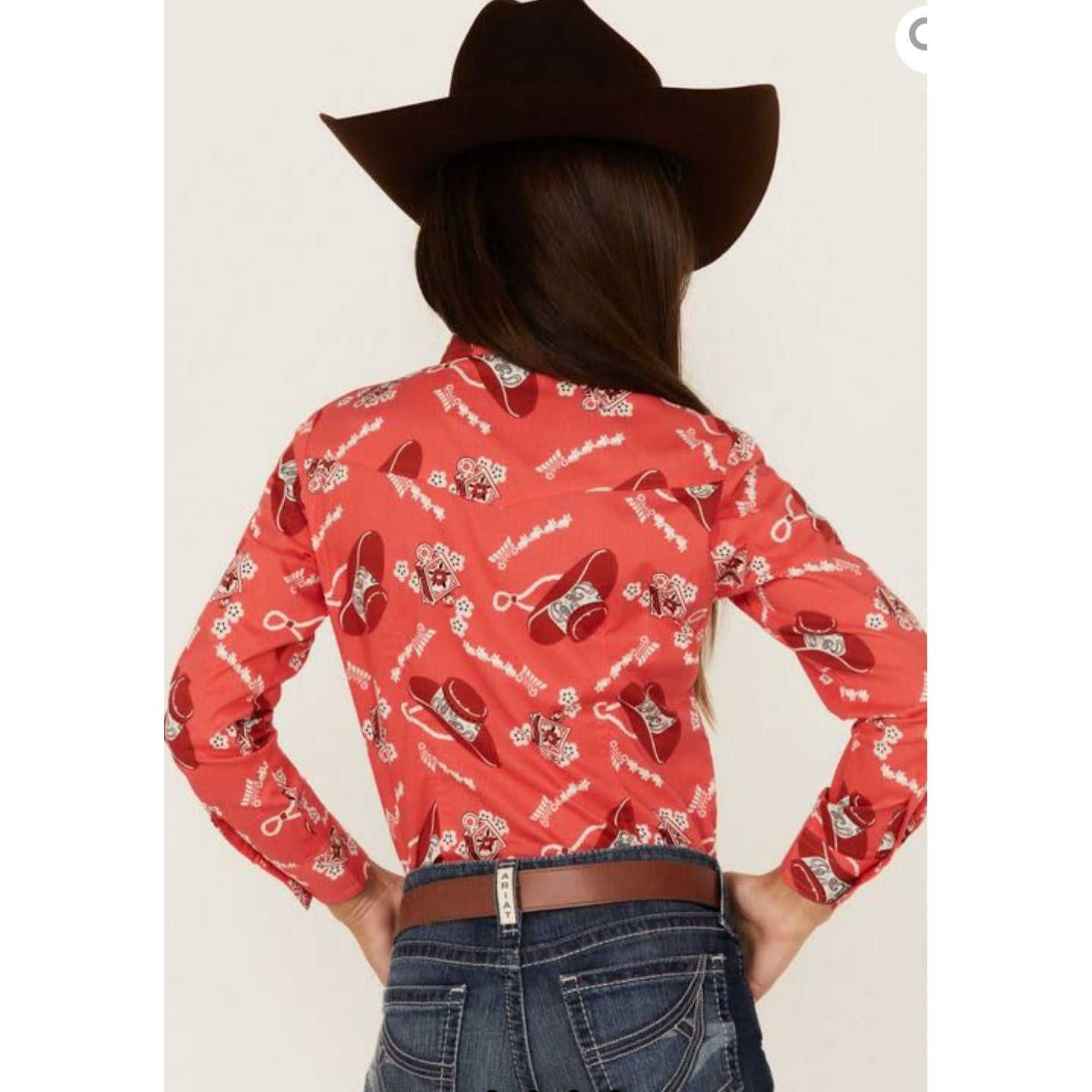 CRUEL® GIRLS CONVERSATION PRINT LONG SLEEVE WESTERN SHIRT