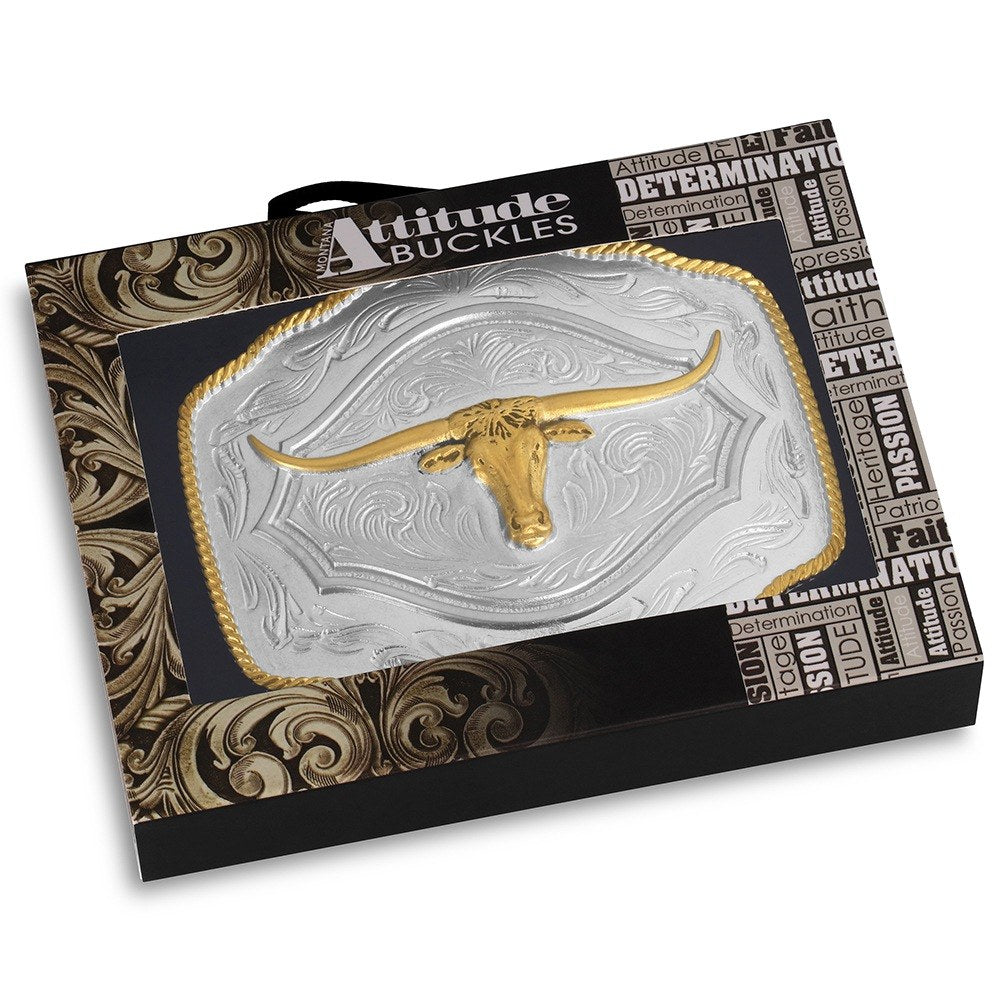 Montana Silversmith On the Range Longhorn Buckle A1079P