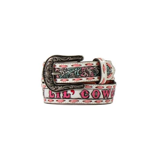 ANGEL RANCH GIRL'S LIL COWGIRL EMBOSSED WESTERN BELT D130004130