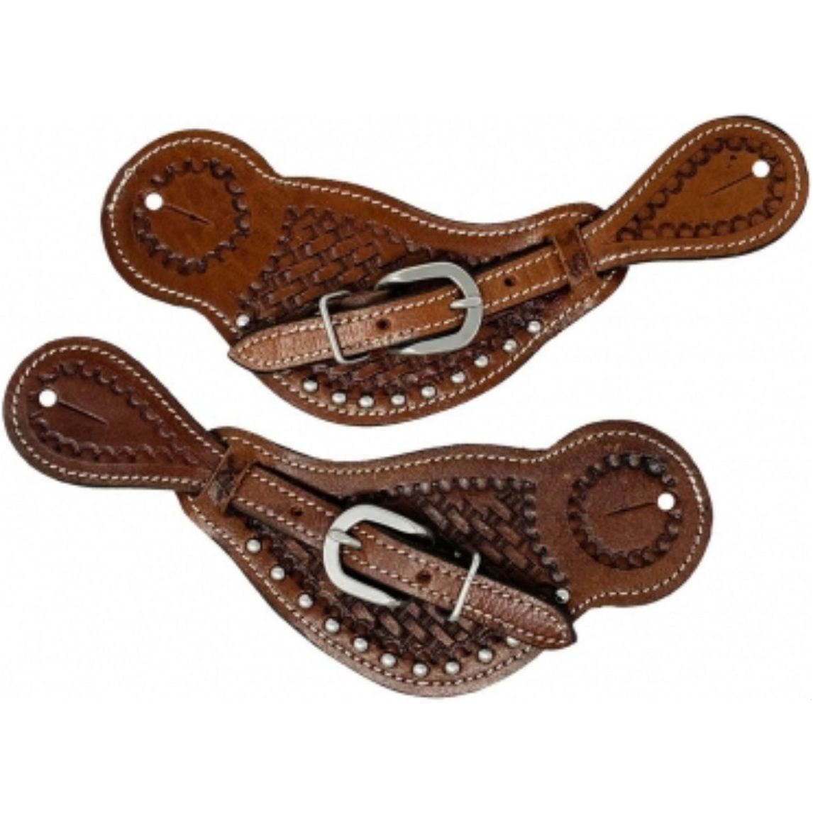 Rugged Ride Basketweave Buckaroo Spur Straps