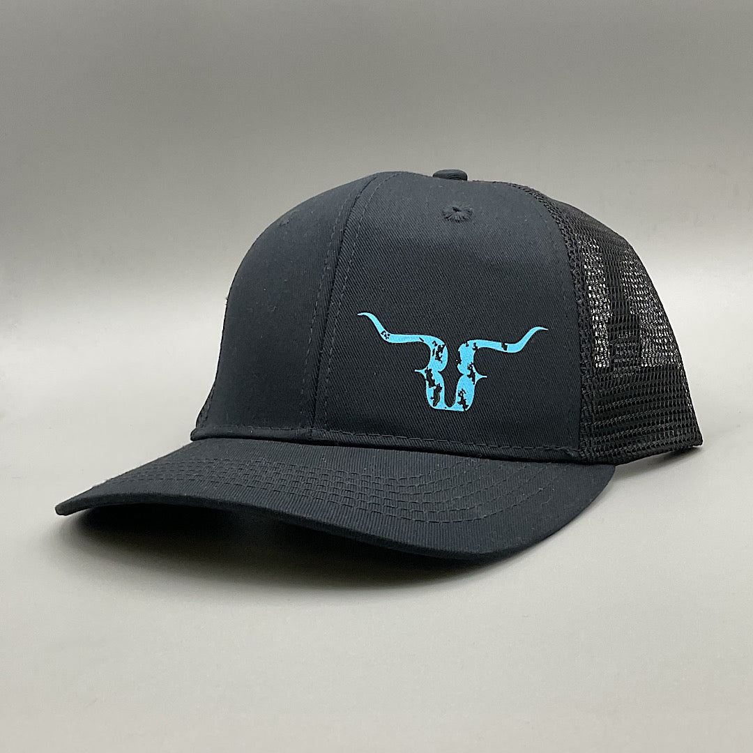 Ranch Rags - Black With Turquoise Logo Snap Back Men’s Ball Cap