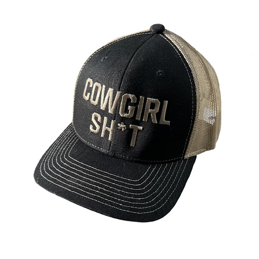 Cowgirl Sh*t - Black & Gold Snap Back Ladies Ball Cap