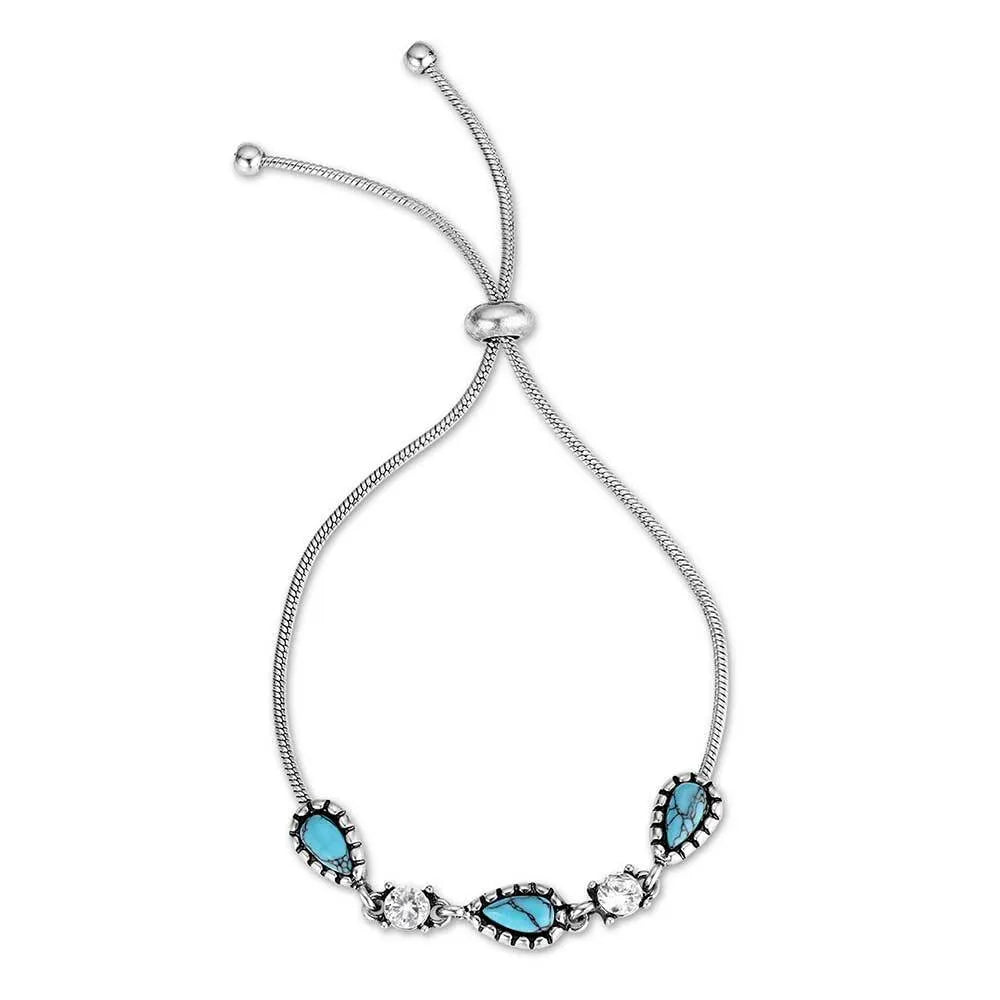 Montana Silversmith Snowfall Ridge Turquoise Bolo Bracelet ABC6557