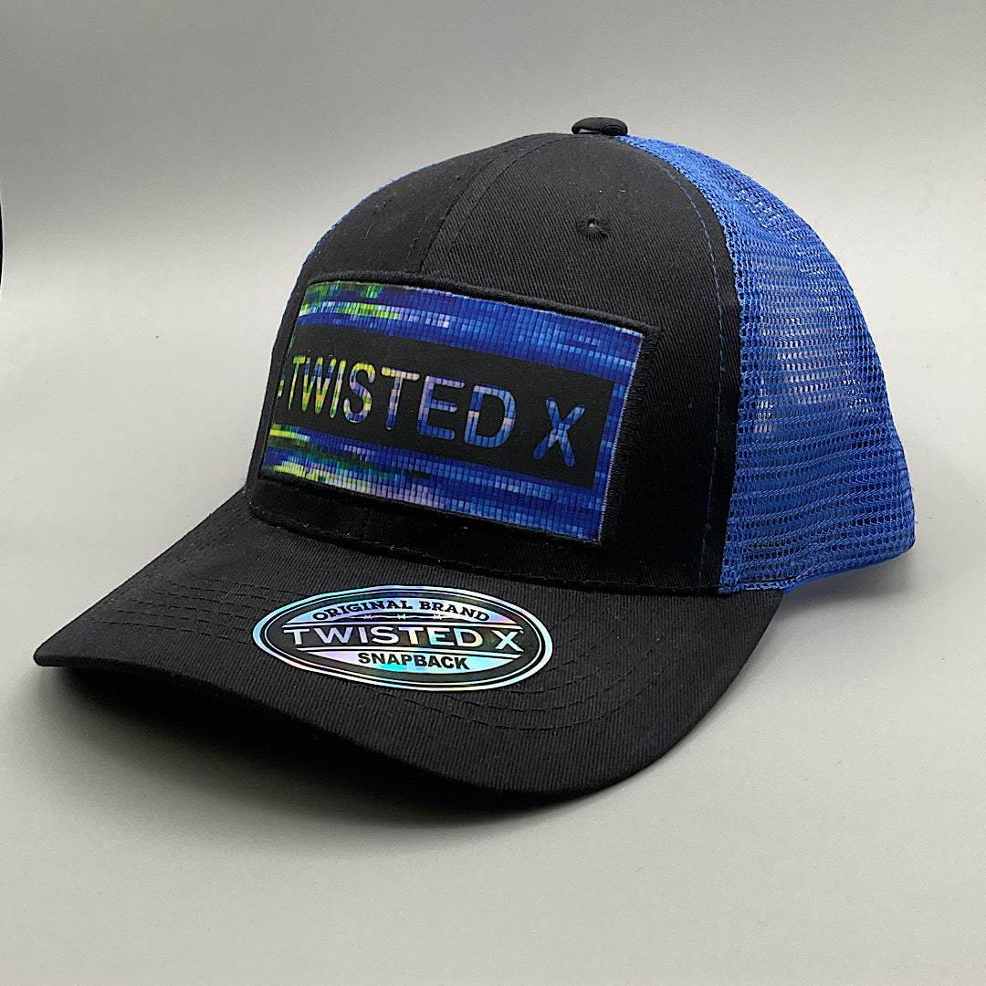 Twisted X - Black & Blue Digital Logo Patch Snap Back Men’s Ball Cap XC-151