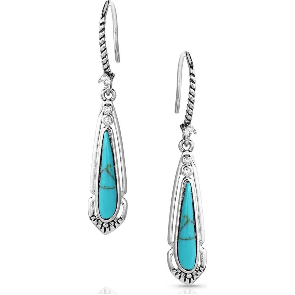 Radiant Stream Turquoise Earrings