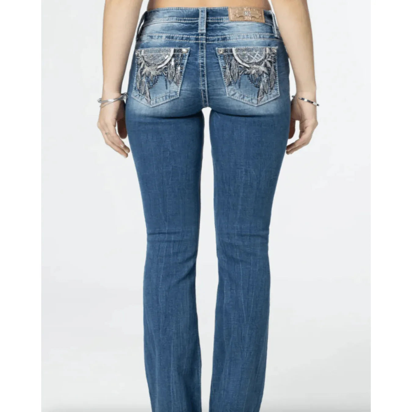 Miss Me Ladies Jeans Slim Fit Mid-Rise Bootcut