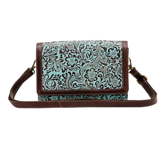 Myra Bag- Water Leather & Hairon Tooled Handbag S-6561