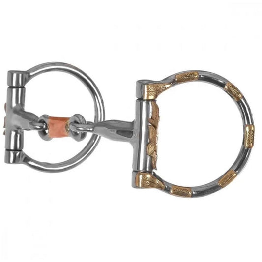 Reinsman Diamond R Brass Accent Stainless Steel D-Ring Bit DR287