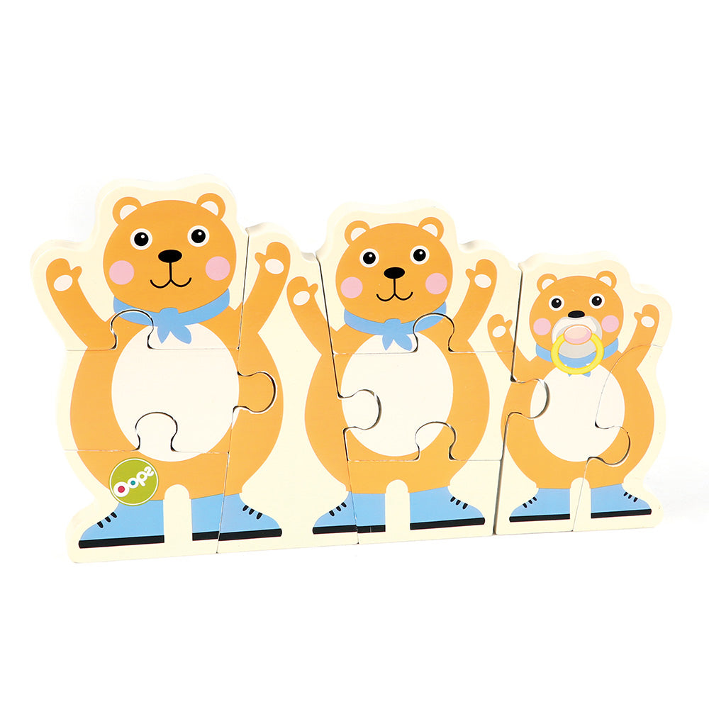 Oops - Bears Dual-Step 2 in 1 Developmental Wooden Puzzle OP1601711