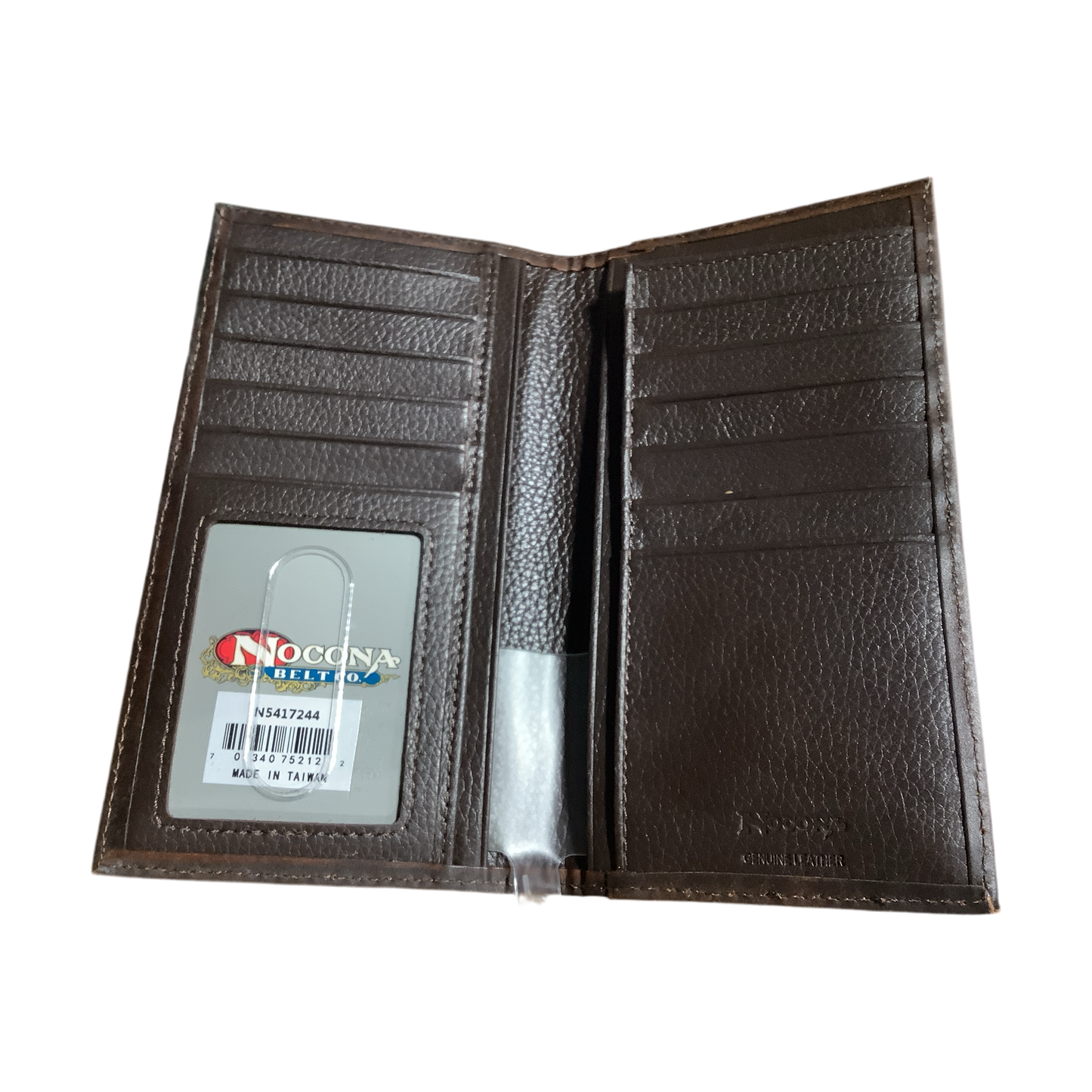 Nocona - Brown Cross Pattern Men’s Checkbook Cover/Rodeo Wallet N5417244