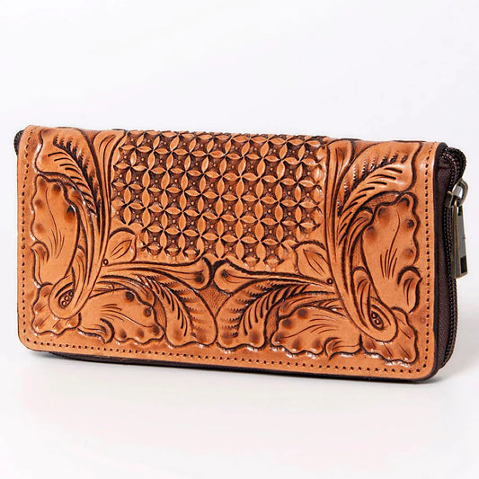 American Darling - Carved & Stamped Zippered Wallet ADBGZ362