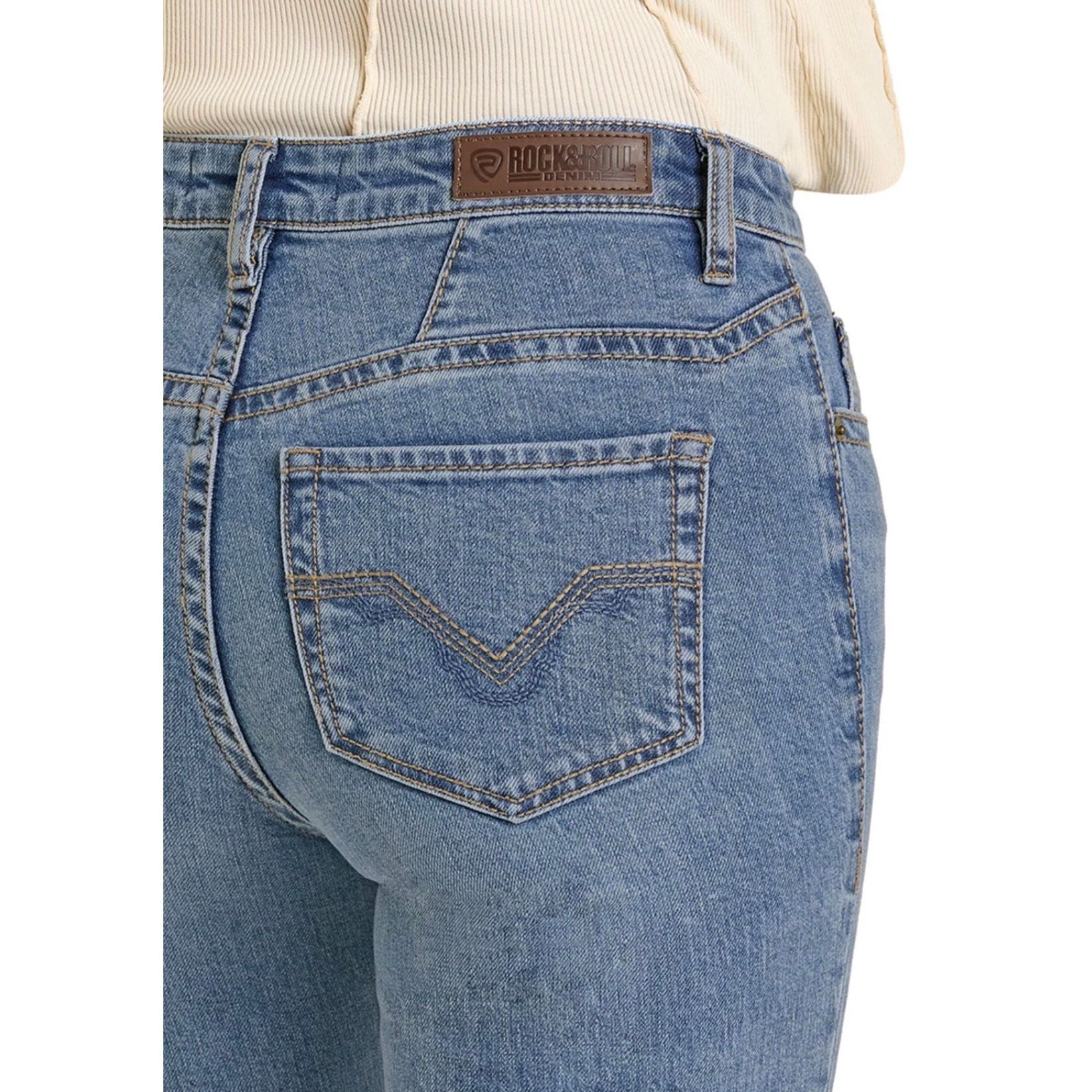 Rock & Roll Ladies Jean, Yoke Detail, High Rise, Boot Cut BW4HD07197