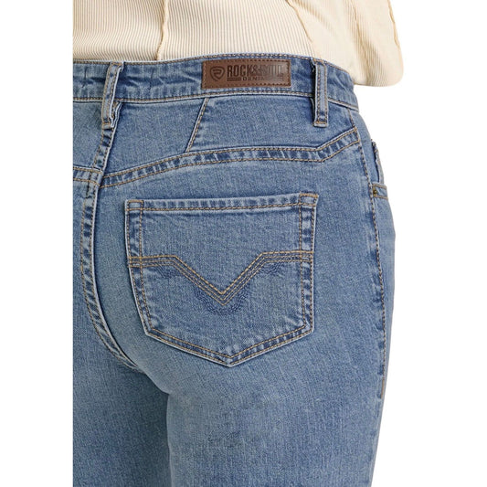 Rock & Roll Ladies Jean, Yoke Detail, High Rise, Boot Cut BW4HD07197
