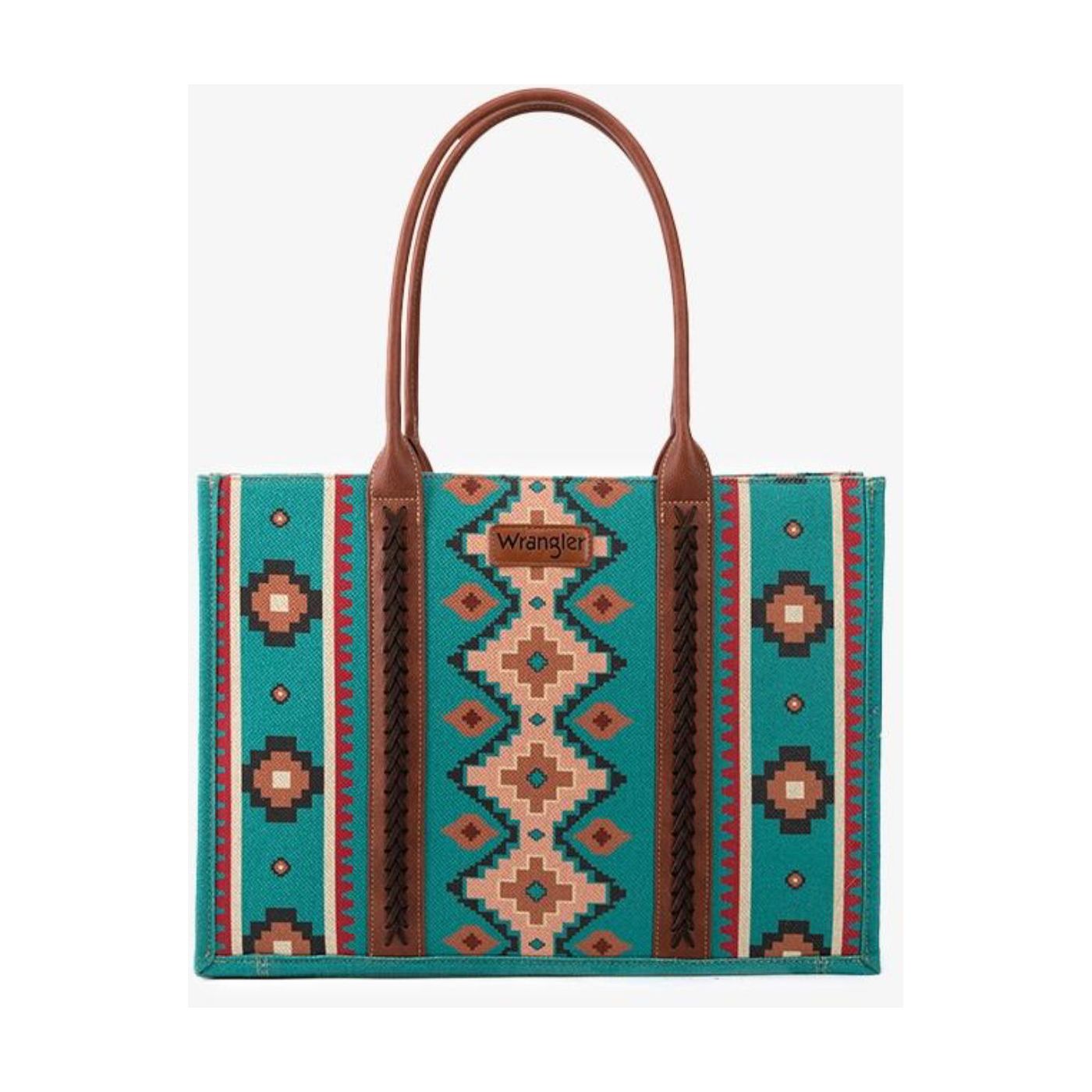 WRANGLER AZTEC PRINT CANVAS TOTE BAG