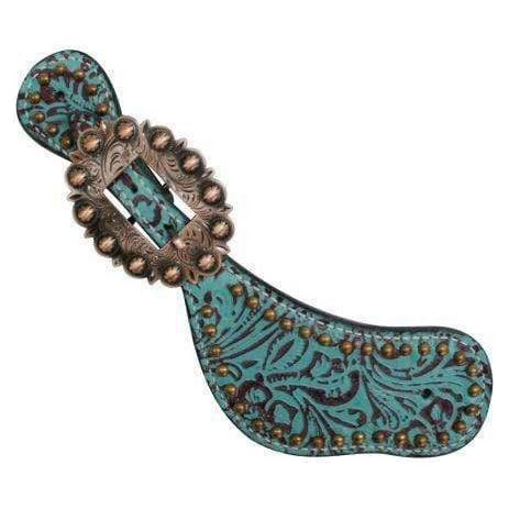 Turquoise Tooled Spur Straps